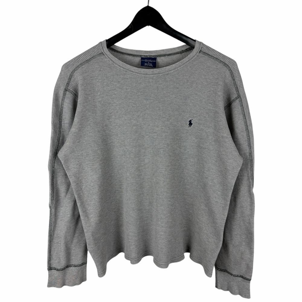 Mens Polo Ralph Lauren Small Pony Waffle Knit Long Sleeve Shirt Size M